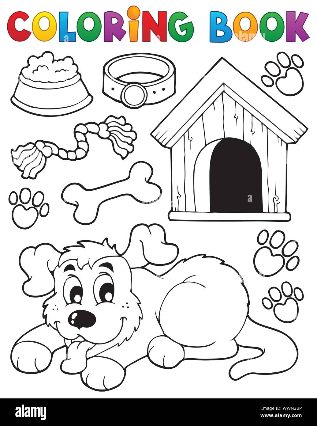 Colouring book dog hi