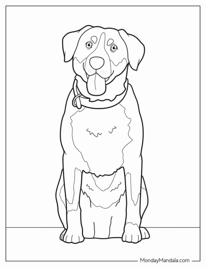 Dog coloring pages free pdf printables