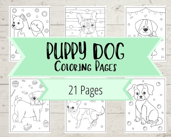 Puppy dog coloring book pages for boys girls printable coloring pages designs including christmas birthday valentines day dogs download now