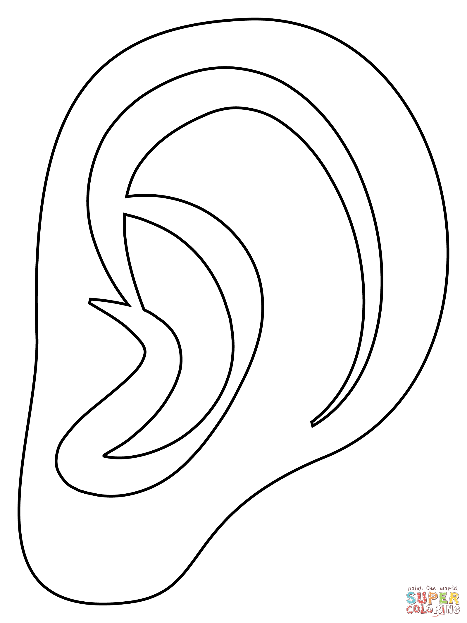 Ear coloring page free printable coloring pages