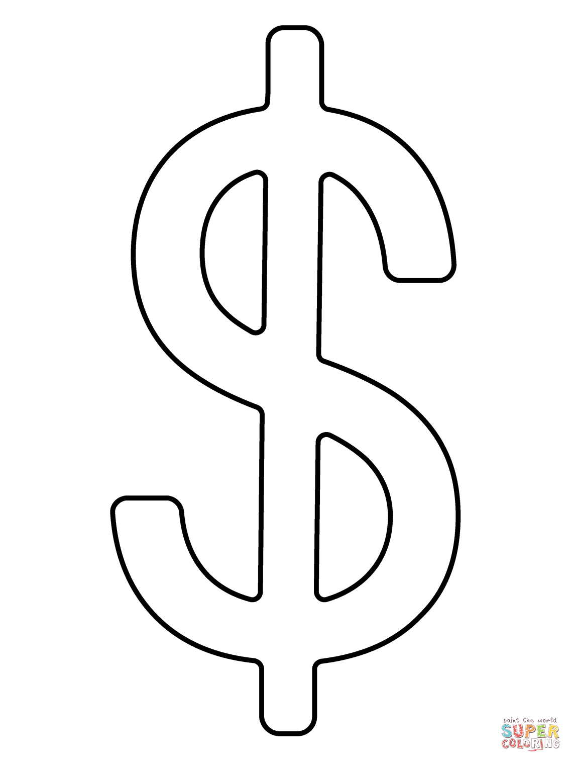 Heavy dollar sign emoji coloring page free printable coloring pages