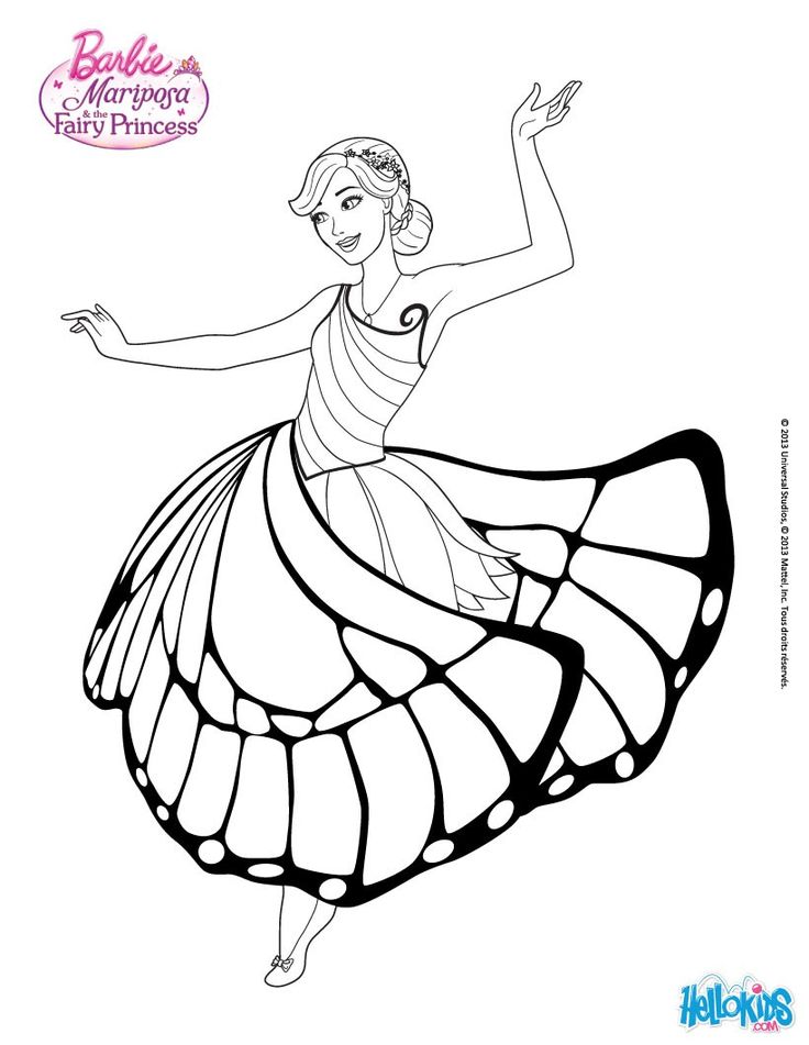 Mariposa in a nice dress coloring page more barbie mariposa coloring sheets on hellokidscoâ princess coloring pages fairy coloring pages animal coloring pages