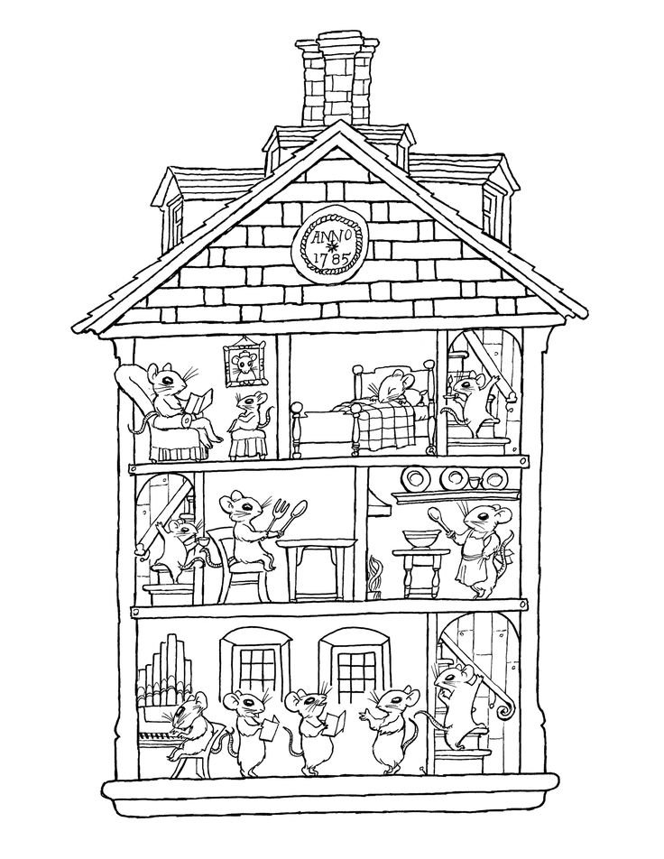 Dollhouse coloring pages printable for free download