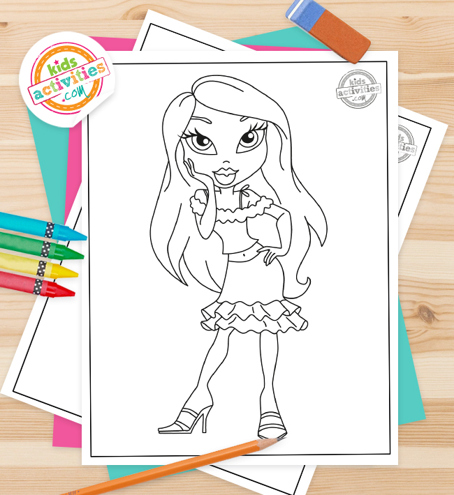 Fashionable fun bratz coloring pages for kids to color kids activities blog