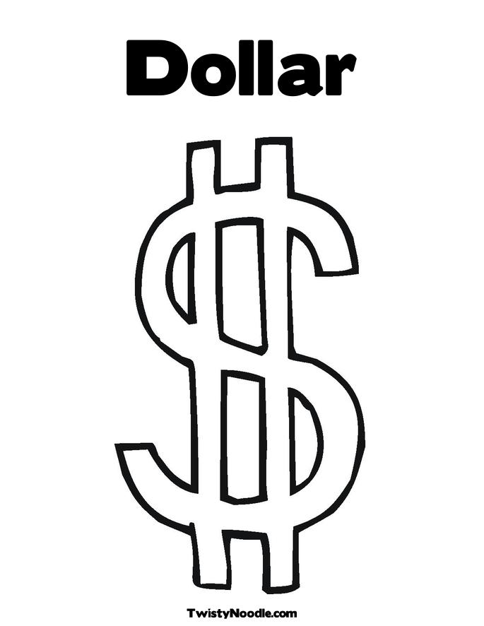 Dollar symbol coloring page