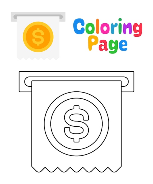 Premium vector coloring page with invoice for kids