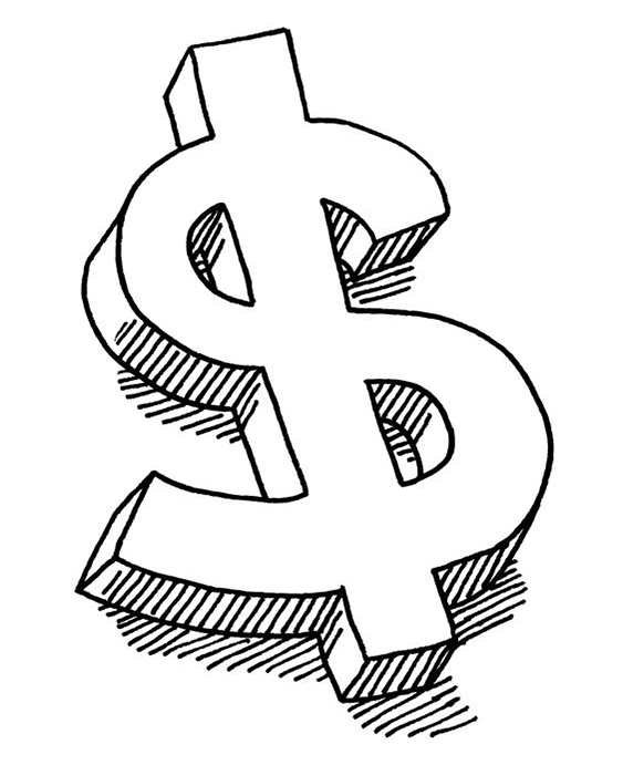 Free easy to print money coloring pages