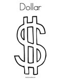 Dollar coloring page