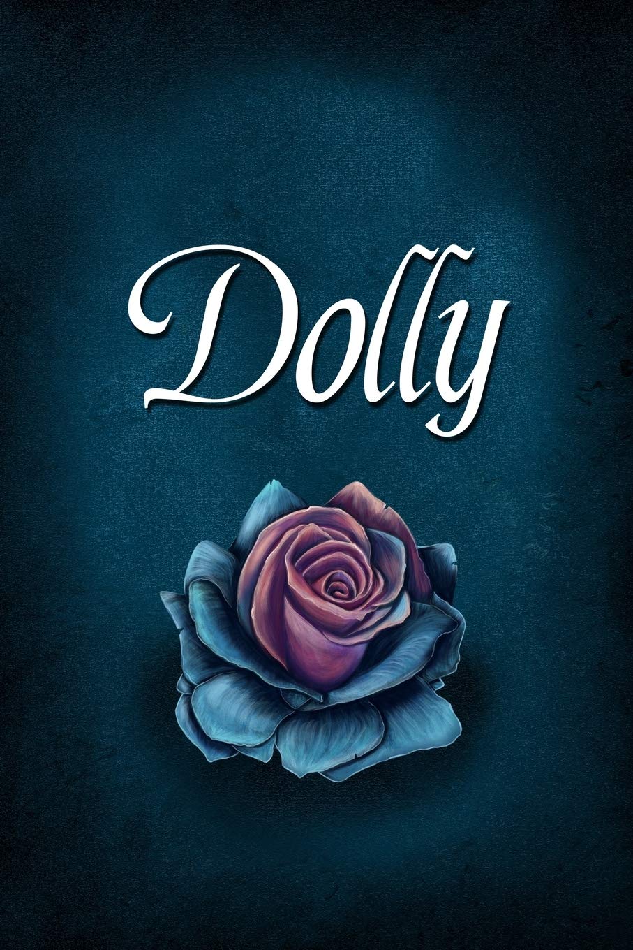 Dolly personalized name journal led notebook with beautiful rose illustration on blue cover medford maisy books