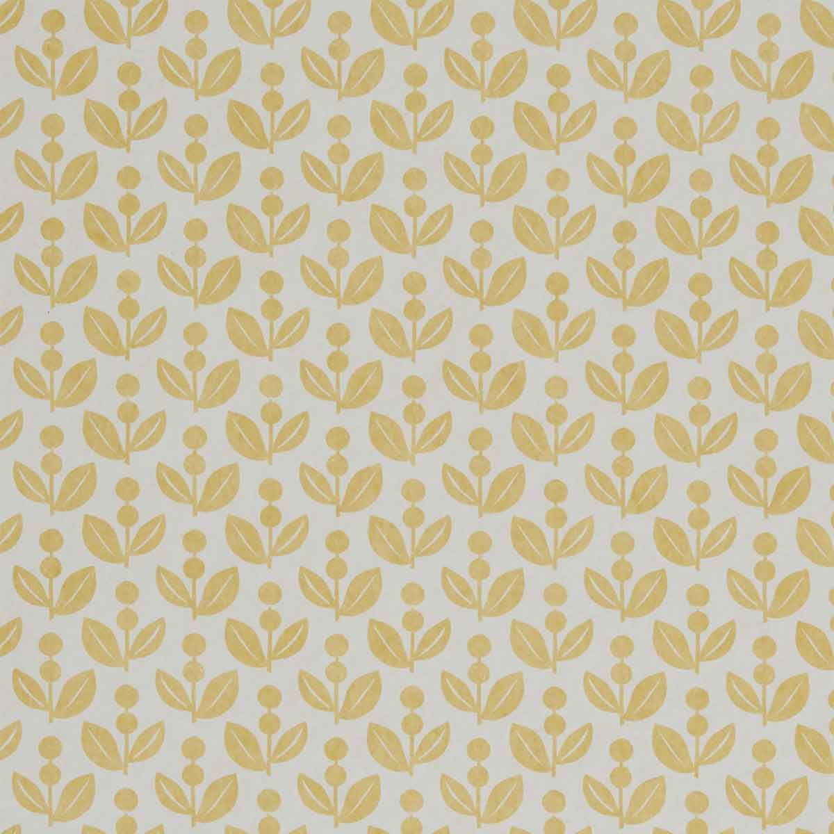 Dolly wallpaper in ochre yellow mimi pickard