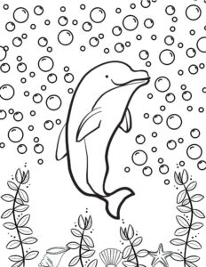 Cute dolphin coloring pages free printables
