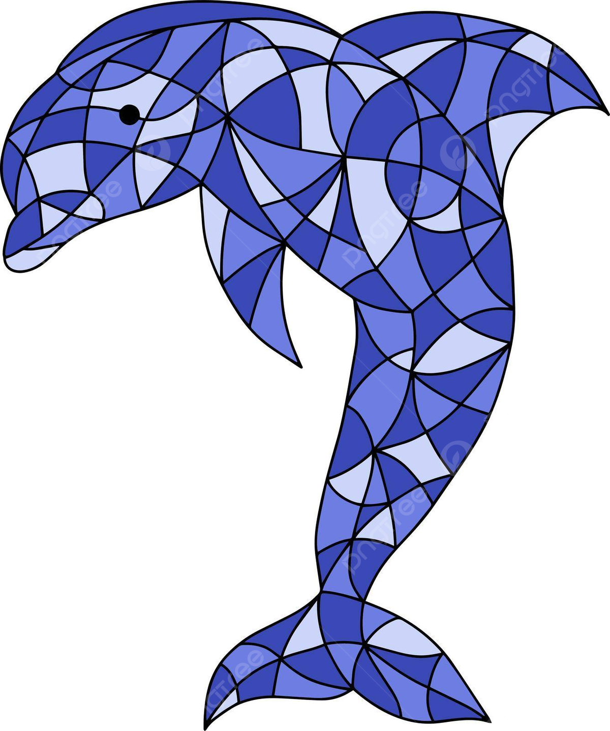 Abstract dolphin depicted in stained glass style with vibrant colors vector colorful shape design png and vector with transparent background for free download