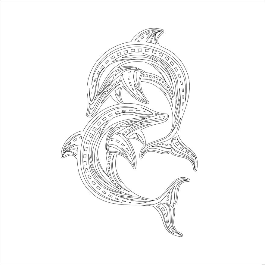 Free dolphins coloring page