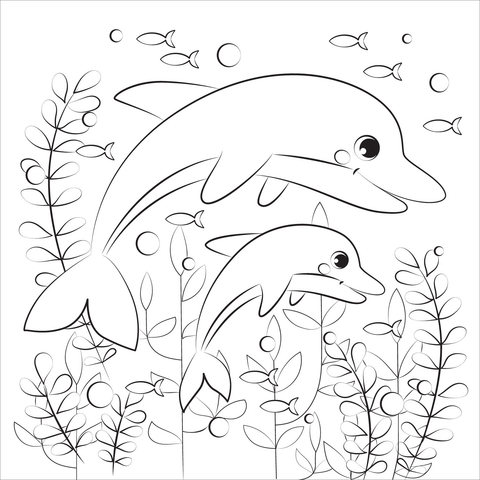 Dolphin coloring page free printable coloring pages