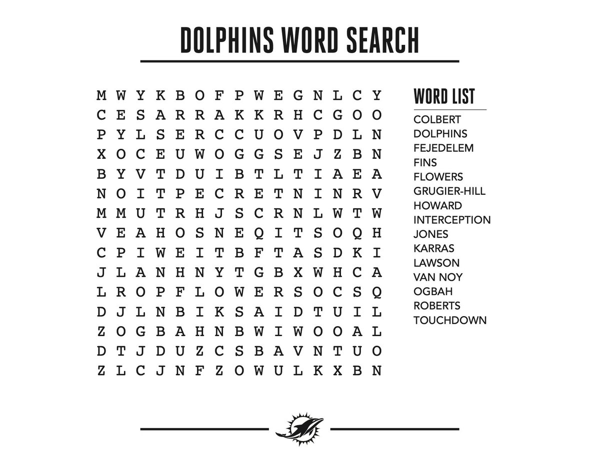 Miami dolphins on x coloring book âï crossword âï next ð word search finsup httpstconuhfnsma x