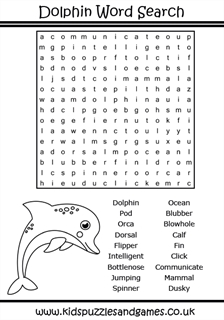 Dolphin word search