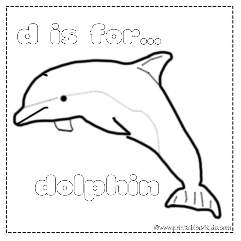 D is for dolphin coloring page â printables for kids â free word search puzzles coloring pages and other activities