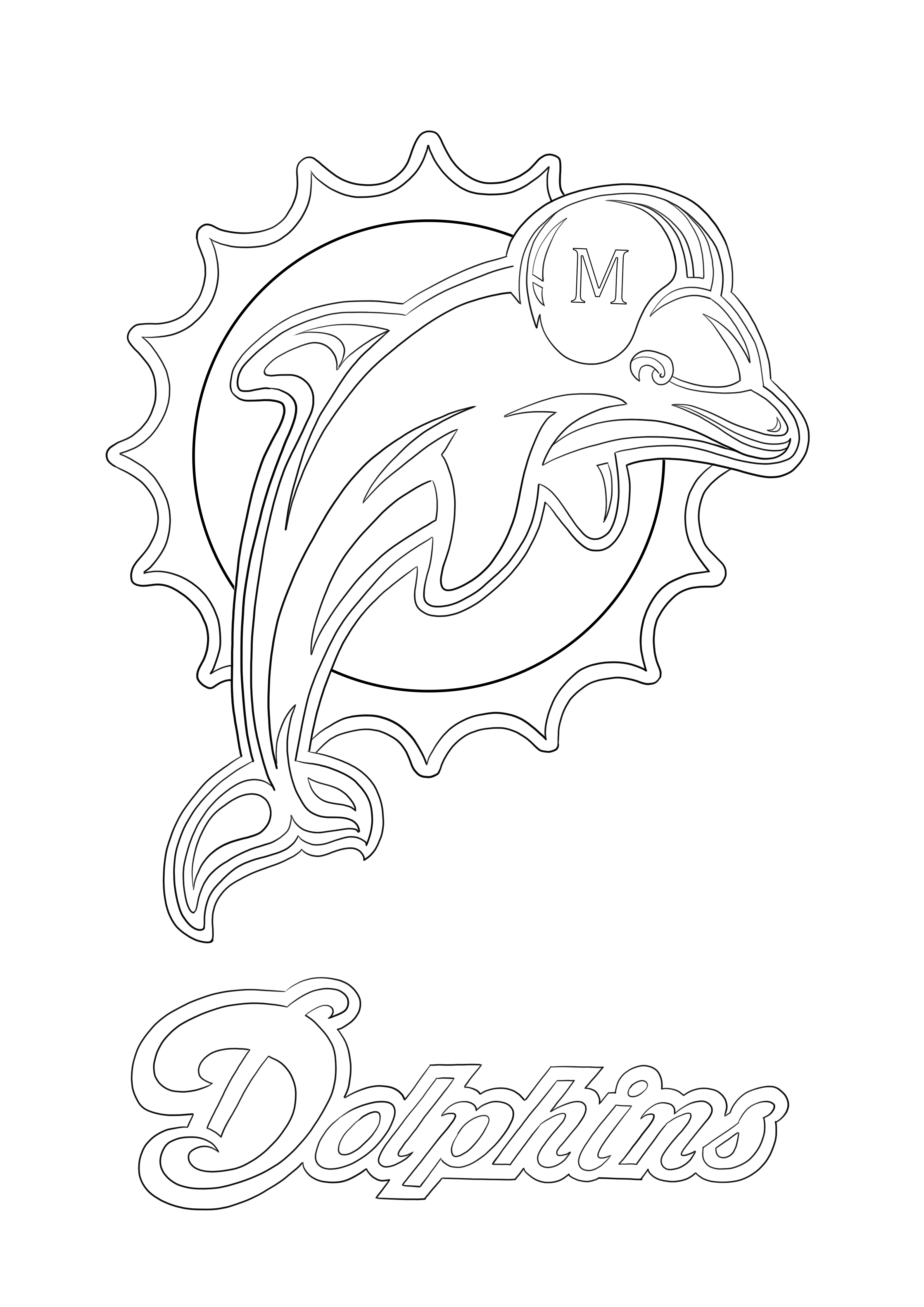 Miami dolphins logo printing and coloring page