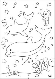 Dolphin coloring pages to print