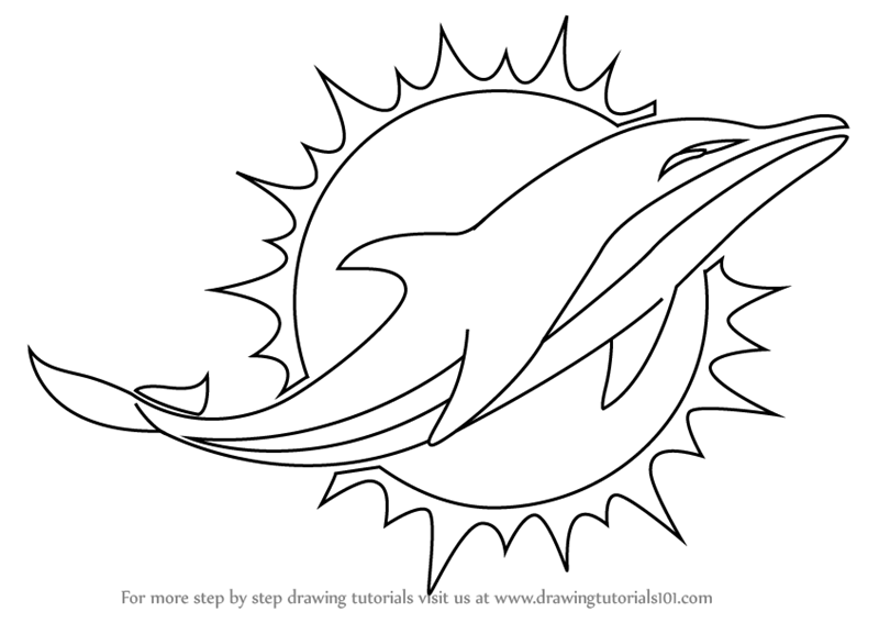 Dolphin coloring pages miami dolphins logo football coloring pages