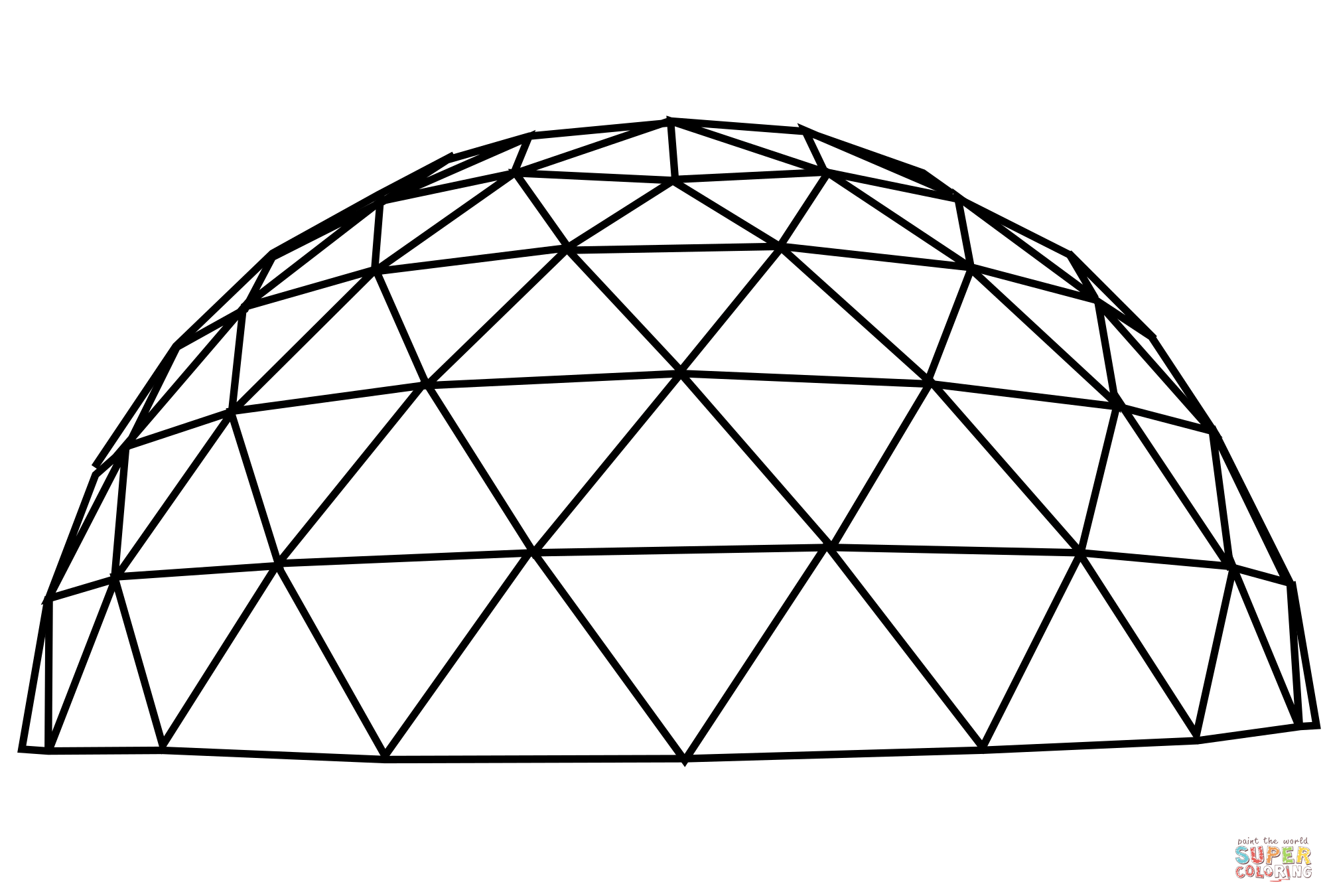 Geodesic dome coloring page free printable coloring pages