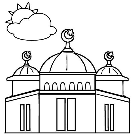 Most beautiful mosque coloring pages for children