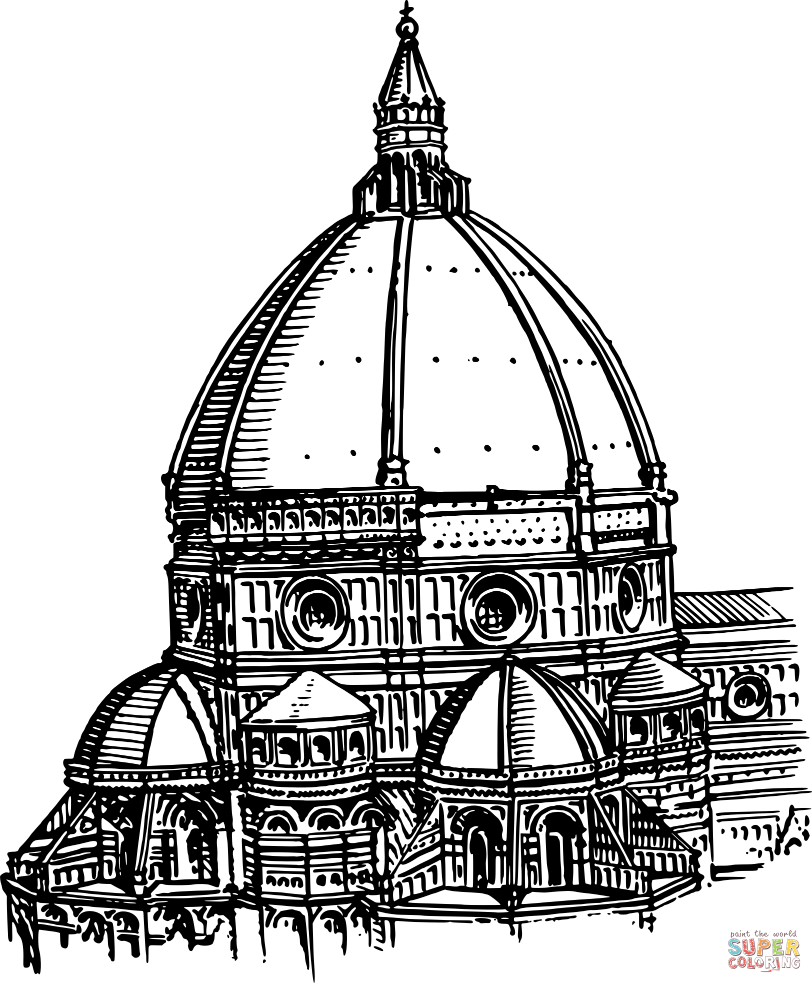 Vintage dome coloring page free printable coloring pages