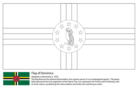 Flag of dominica coloring page free printable coloring pages