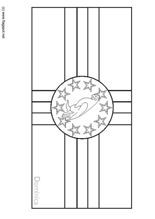 Coloring page flag dominica