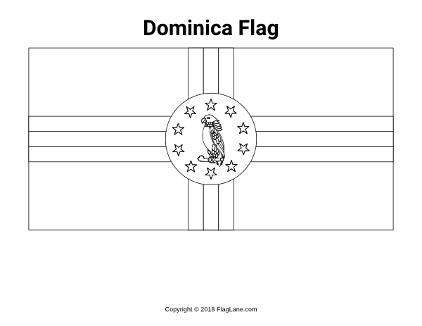 Free dominica flag coloring page