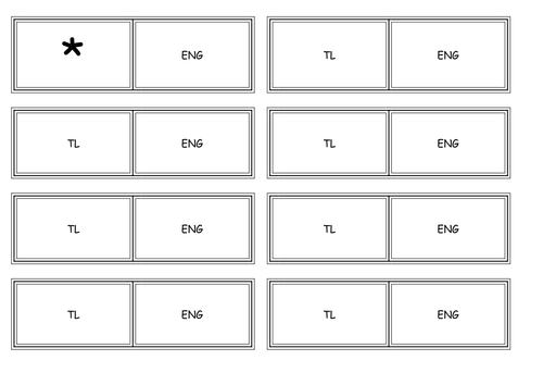 Dominoes game blank template to use teaching resources