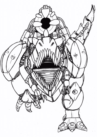 Mecha vastatosaurus rex coloring page free printable coloring pages