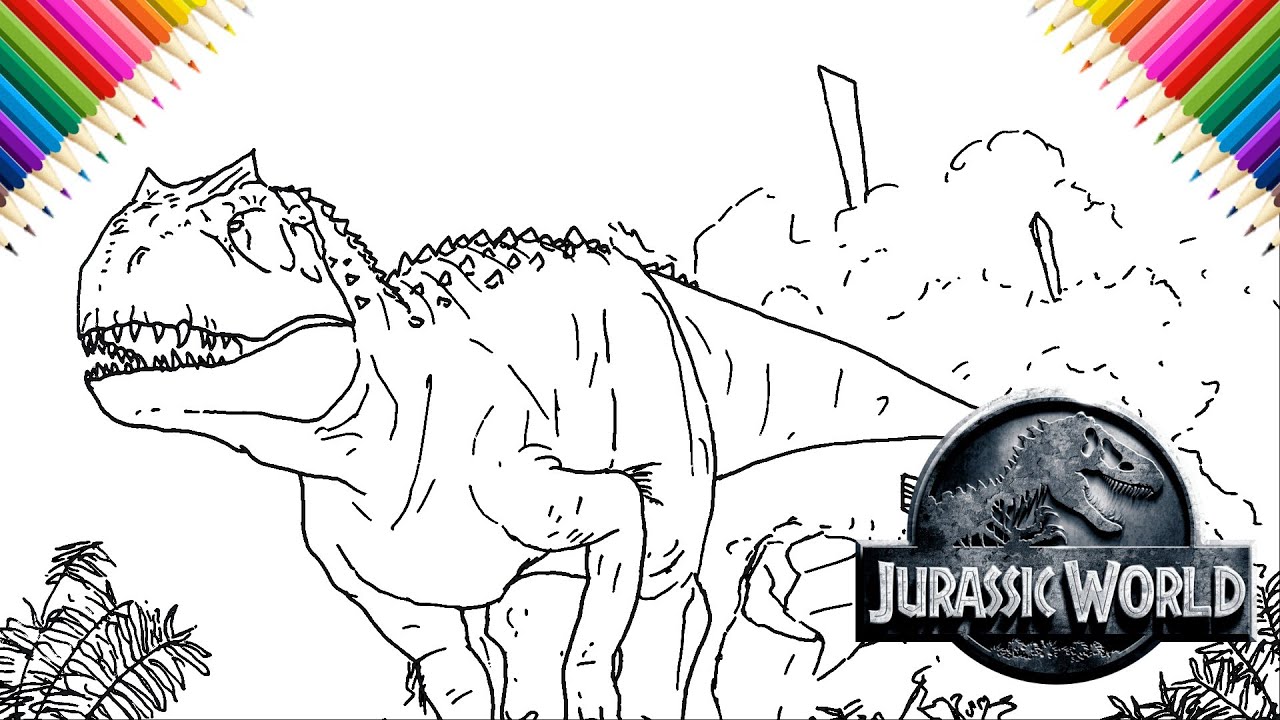 Indoinus rex downed helicopter drawing and coloring jurassic world