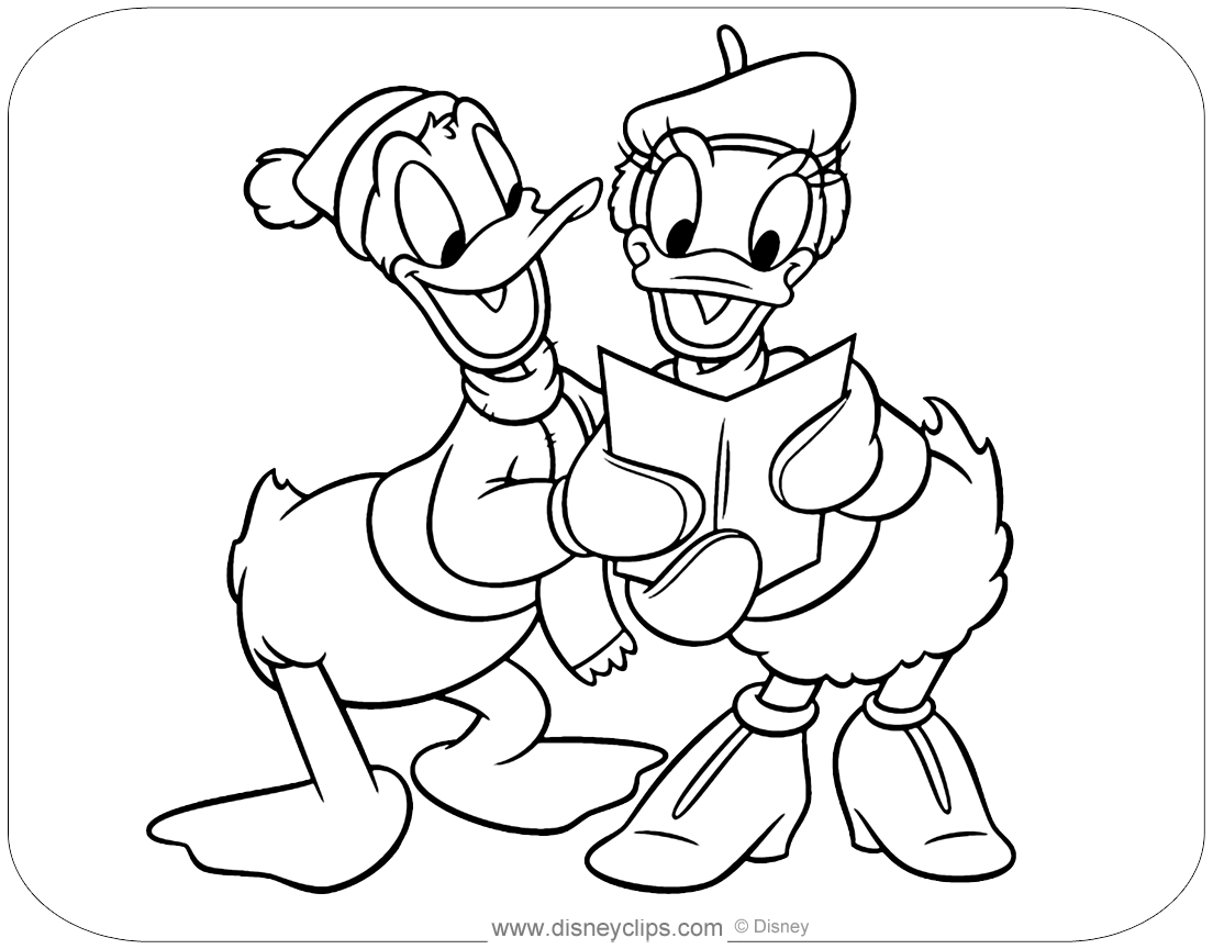 Mickey mouse friends christmas coloring pages