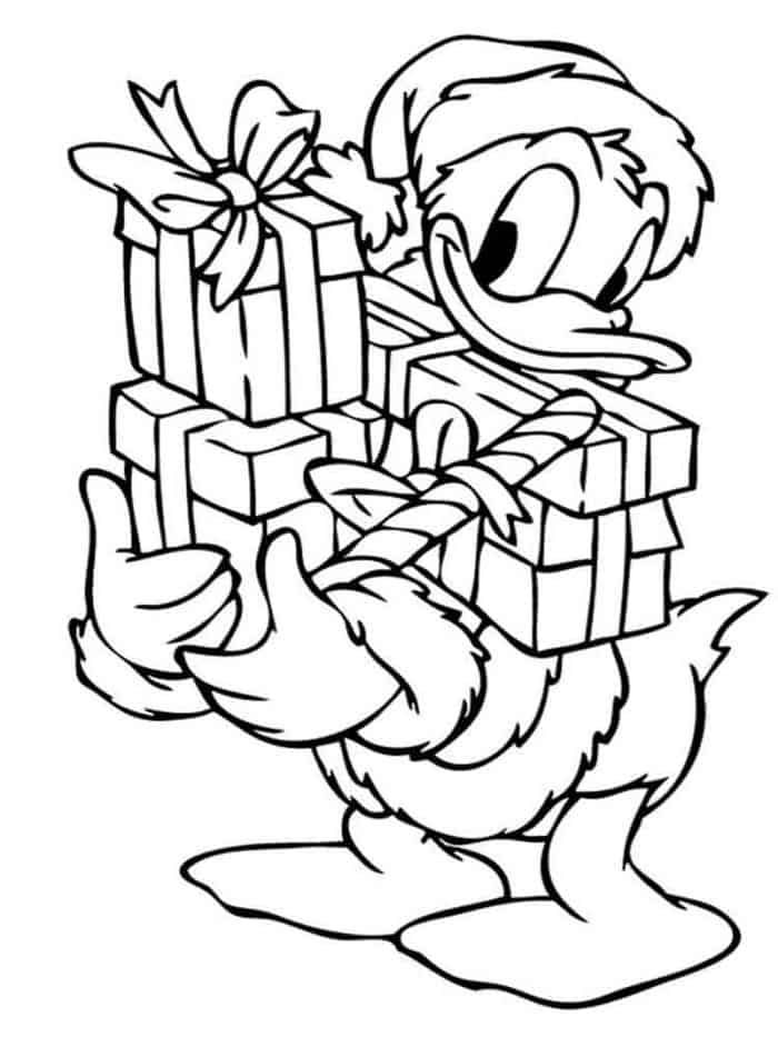 Donald duck christmas coloring pages christmas present coloring pages christmas coloring pages disney coloring pages