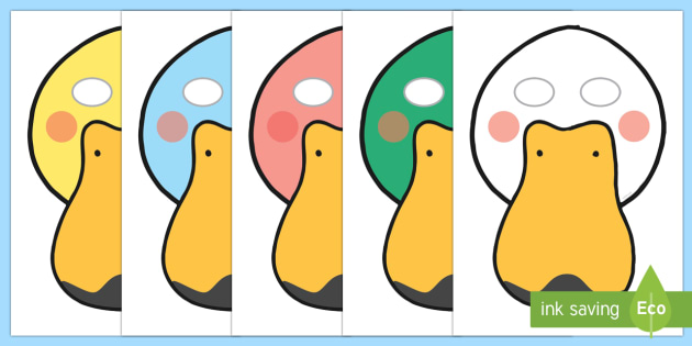 Duck mask template teacher made