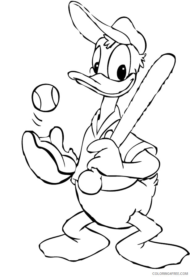Coloring pages donald duck coloring pages cartoons baseball donald duck