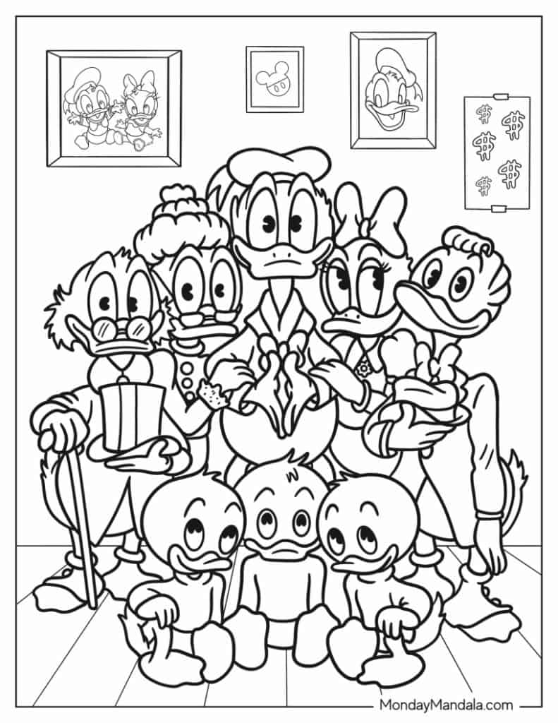 Donald duck coloring pages free pdf printables