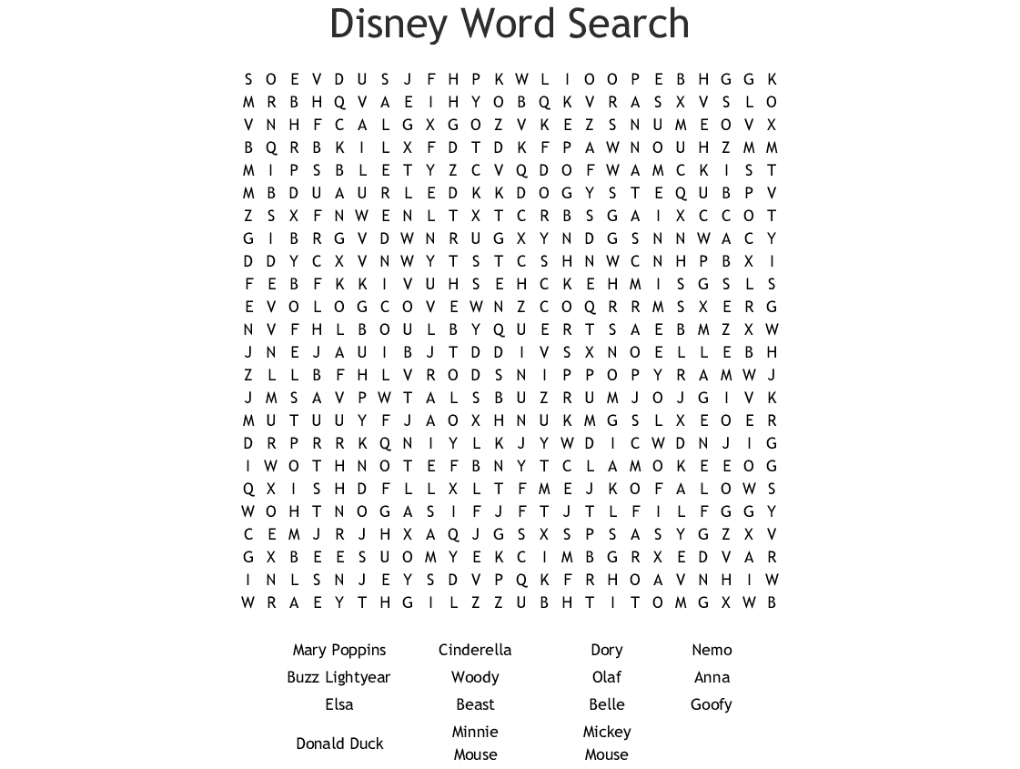 Disney word search