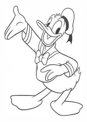 Donald is happy coloring page free printable coloring pages