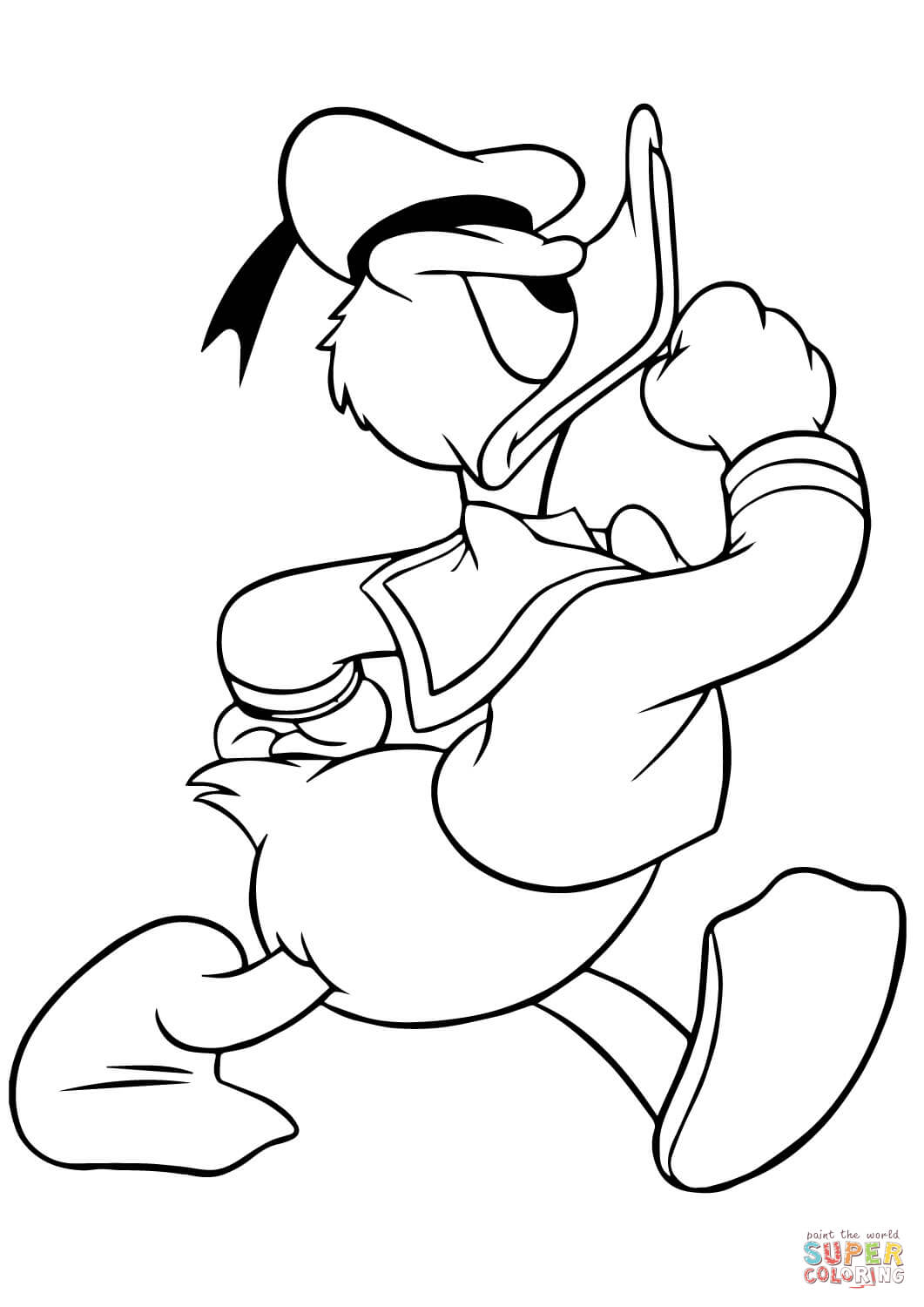 Donald duck is looking for someone coloring page free printable coloring pages