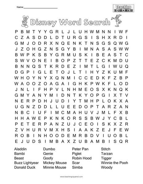 Character word searches
