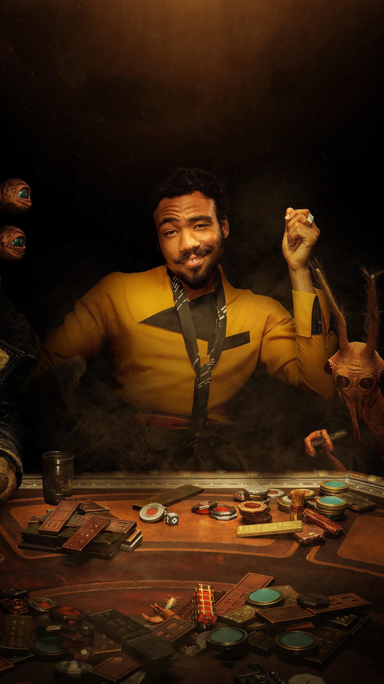 X donald glover as lando in solo a star wars story movie iphone iphone s iphone hd k wallpapers images backgrounds photos and pictures