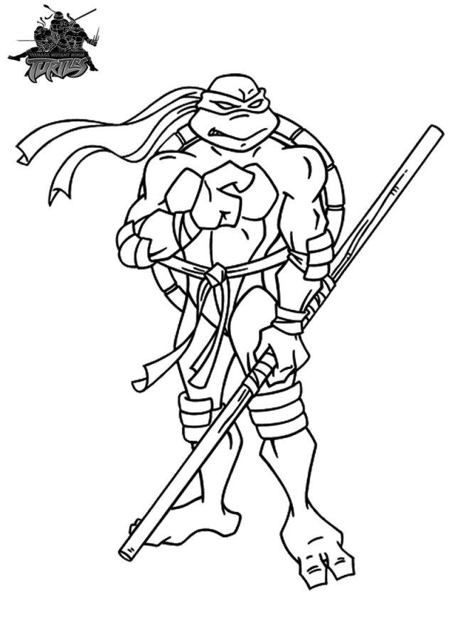 Inspired image of ninja turtle coloring page