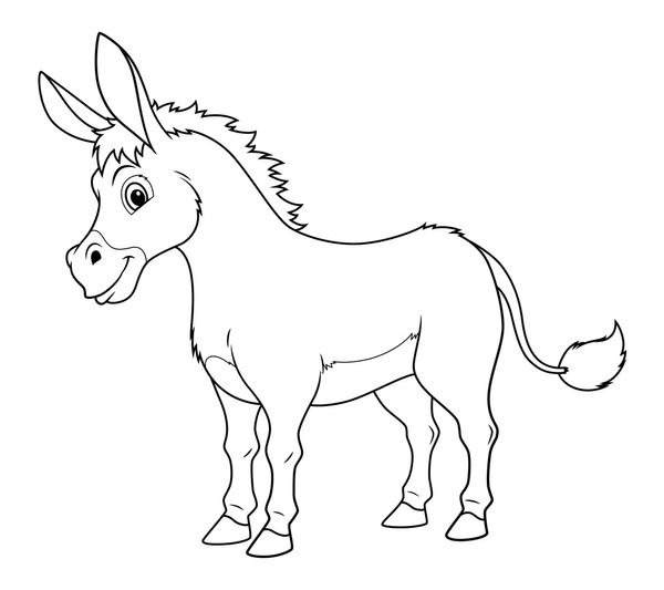 Donkey coloring page royalty