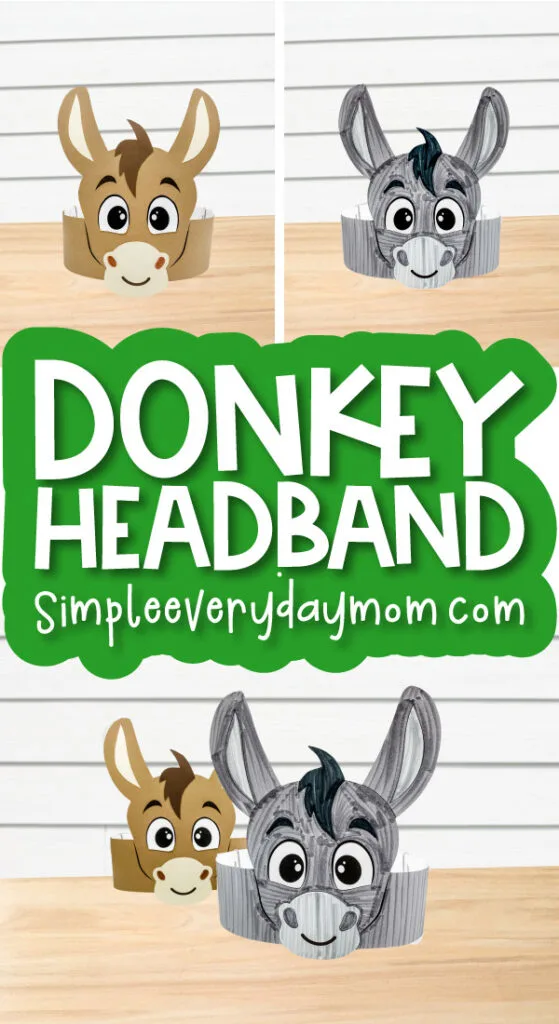 Donkey headband craft for kids free template