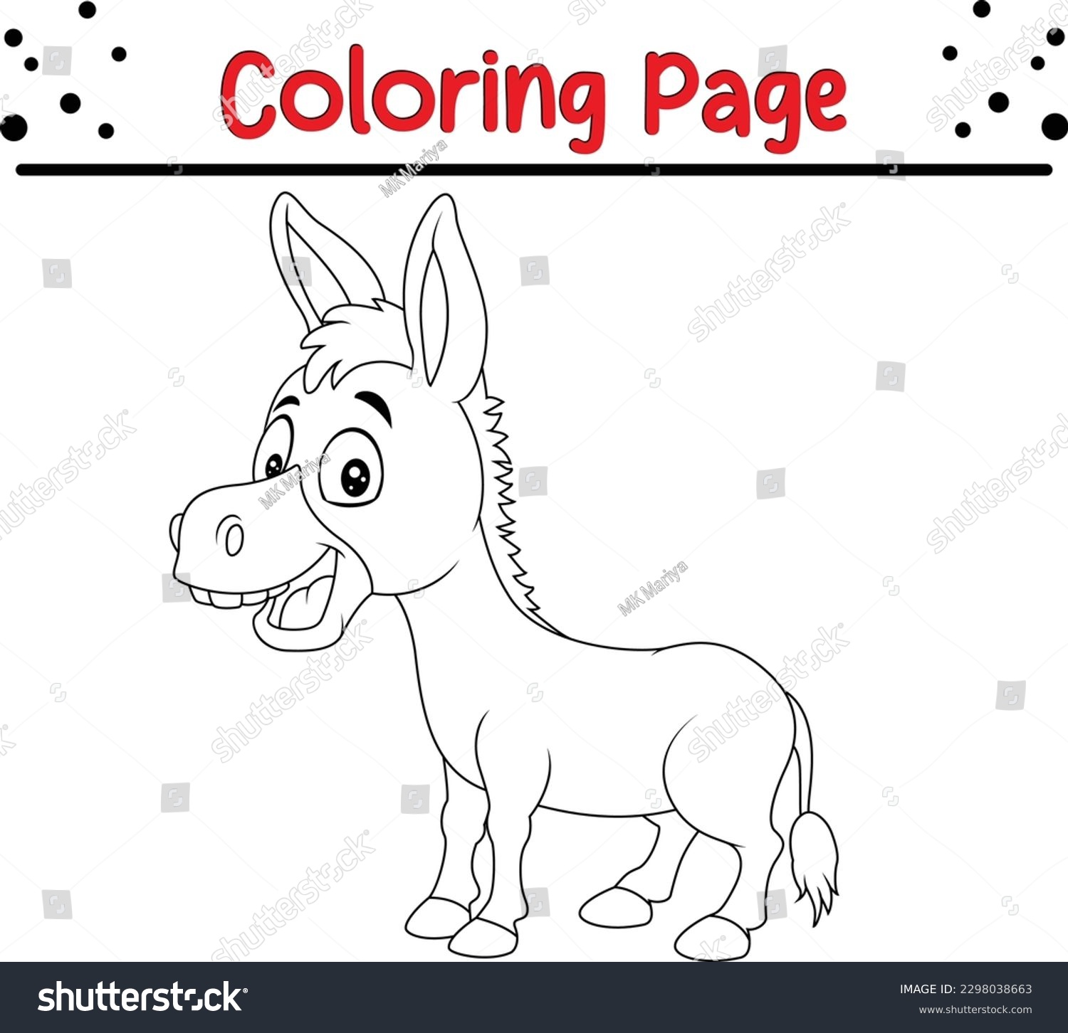 Donkey coloring book royalty