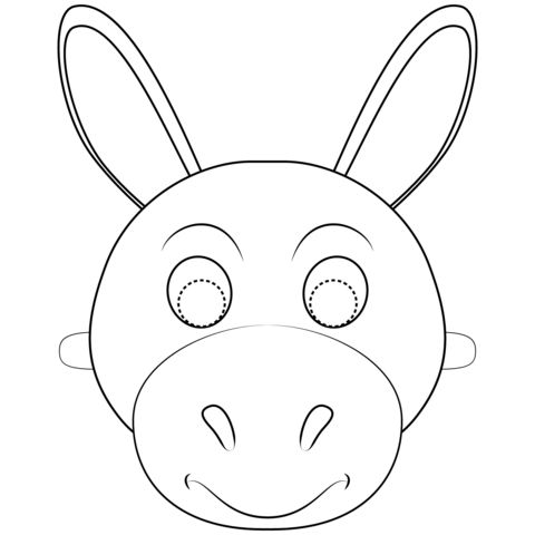 Donkey mask coloring page donkey mask animal masks for kids animal mask templates