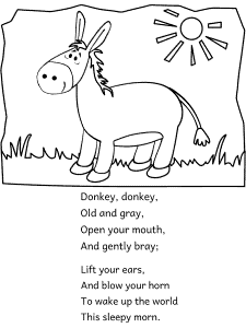 Donkey donkey old and gray coloring pages and printable activities