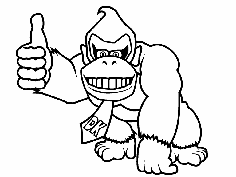 Free coloring page nov donkey kong